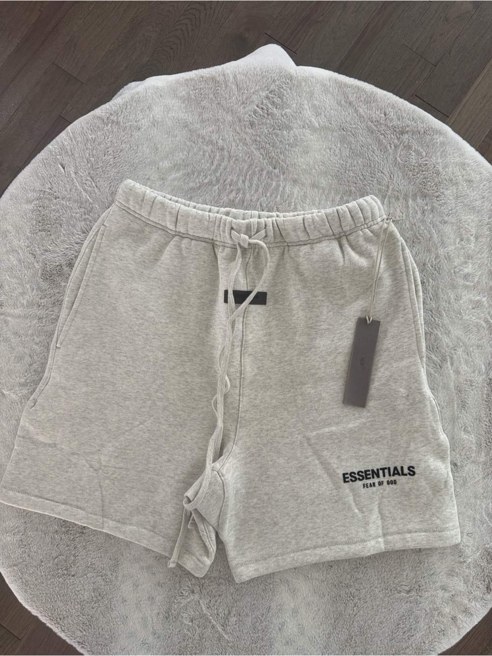 Essentials Light Heather Gray Logo Loopback Shorts